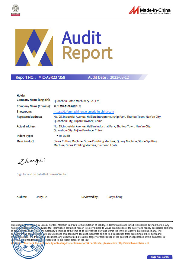 Dafon BV certification